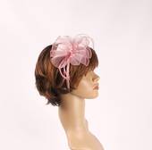  Head band crin  fascinator w feathers and beads pink STYLE: HS/4677 /PINK